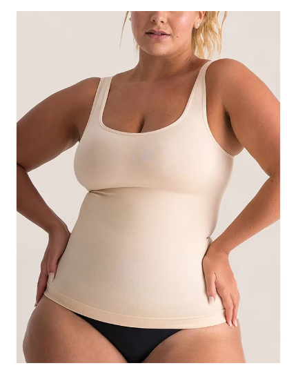 Women's tummy control shapewear tank top fabric detail