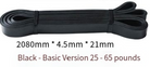 Black latex resistance loop band with loop ends, folded and secured