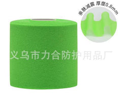 Sports athletic tape roll, bright green sponge wrap tape with center core