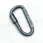 Thickened D-shaped locking carabiner, dark gray with locking screw gate
