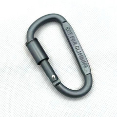 Thickened D-shaped locking carabiner, dark gray with locking screw gate