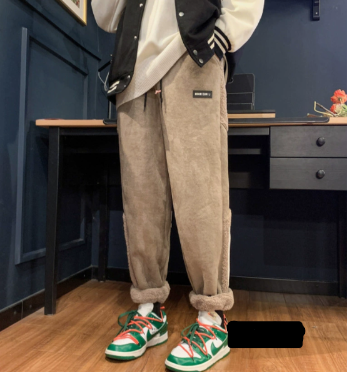 Men's striped cotton blend sweatpants, flat lay