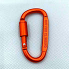 Thickened D-shaped locking carabiner, orange with locking screw gate