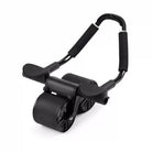 Black automatic rebound ab wheel roller with wide handle and resistance wheel