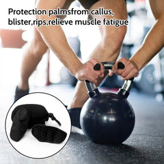 Black spring hand trainer with textured pads and compact pouch with clip