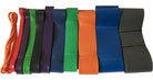 Multi-color latex loop resistance bands bundle with multiple end loops.