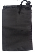 Black storage pouch with drawstring for resistance loop bands
