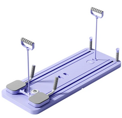Purple ab roller fitness board with two kneeling pads and two standing handle grips