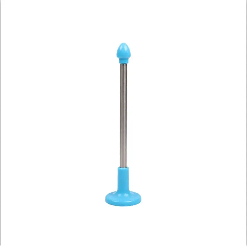Practice indicator rod with blue base and tip on metal shaft