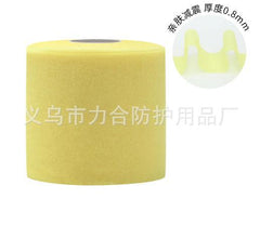 Sports athletic tape roll, lime yellow sponge wrap tape with center core