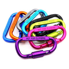 Assorted set of thickened D-shaped locking carabiners in multiple colors