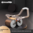 Automatic rebound ab wheel roller with gray resistance wheel and kneeling pad