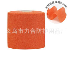 Sports athletic tape roll, orange sponge wrap tape with center core
