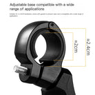 Black handlebar mounting clamp for bicycle rearview mirror with size markings