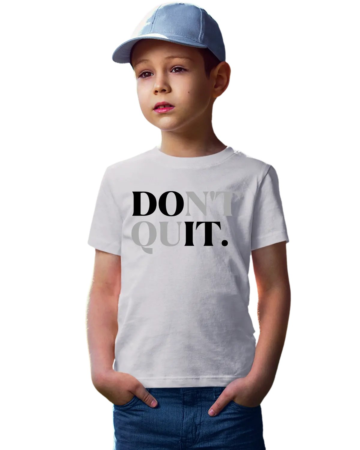 Don't Quit graphic print detail on kids T-shirt