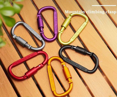 Thickened D-shaped locking carabiners, mixed colors