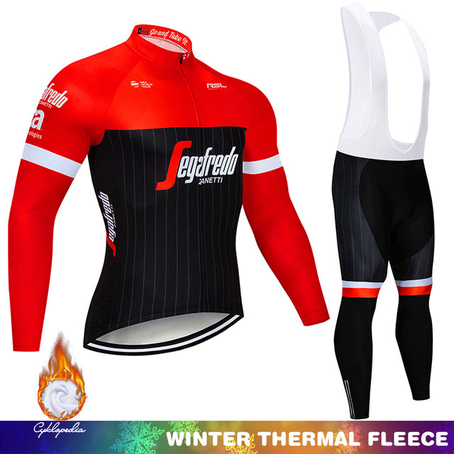 GRENADIER Winter Thermal Fleece Cycling Jersey – Long Sleeve Wind-Resistant Bike Clothing for Men Road & MTB