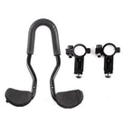 Black aero handlebar extension rest with two arm mounts and two curved comfort pads