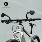 Round bicycle rearview mirror mounted on handlebars