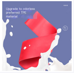 Red TPE-style resistance loop band strip shown diagonally