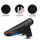 Carbon fiber mudguard with MXGuard logo and vent holes, light and waterproof label