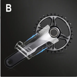 Bike crank protector stickers, type B, transparent TPU film for crank arm