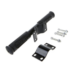 Kids scooter handlebar parts with screws and mounting bracket, black grips