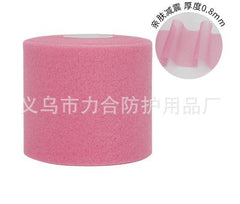 Sports athletic tape roll, sponge skin film in bright pink, with center core