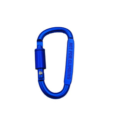Thickened D-shaped locking carabiner, royal blue with screw-lock gate