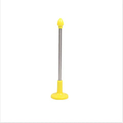 Practice indicator rod with yellow base and tip on metal shaft