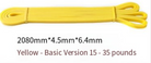Yellow latex resistance loop band with loop ends, folded and secured