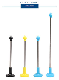 Golf swing correction indicator tool: four practice posts with colored heads (black, yellow, blue)